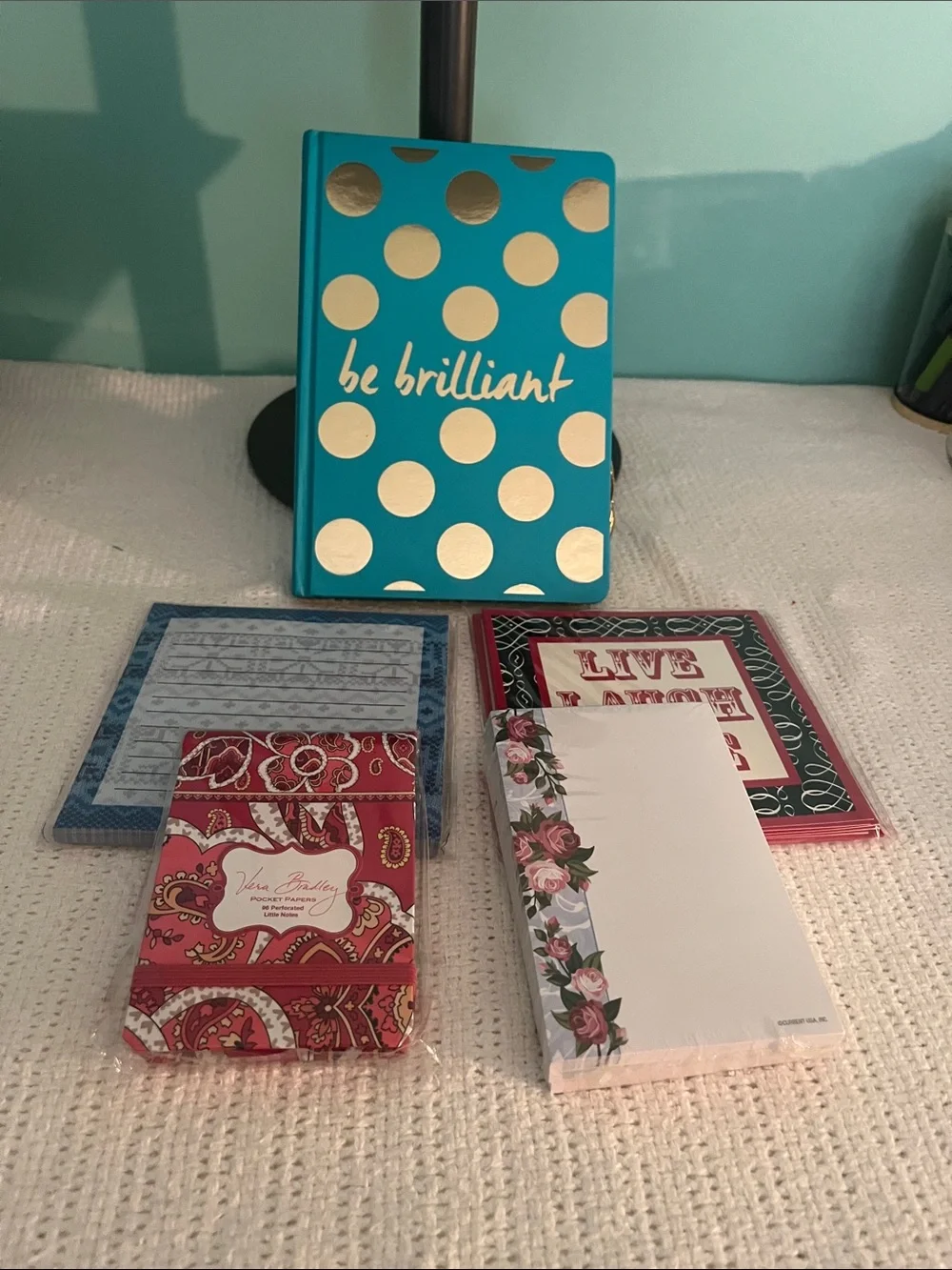 Teal 'Be Brilliant' Polka Dot Hardcover Journal